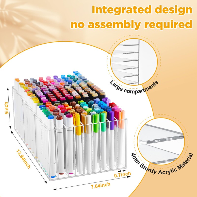 MotiMind Acrylic Marker Organizer for 189 Marker, Large Art Pencil