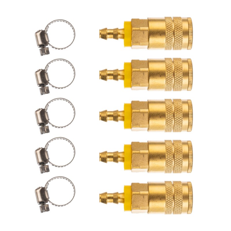 Milosline Industrial Air Coupling,1/4" Hose Barb,1/4" Basic Flow Quick Connect