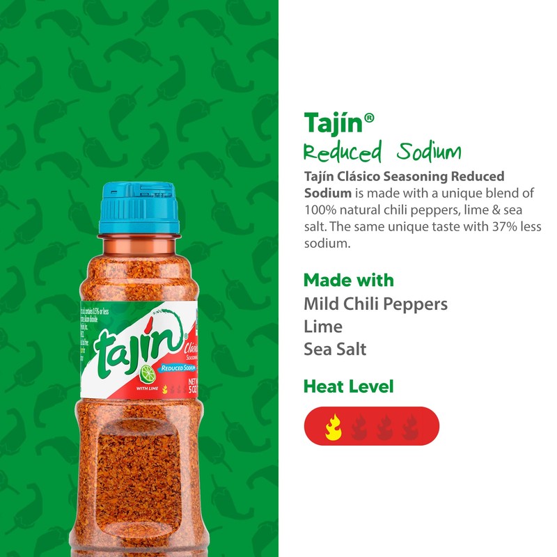 Tajín Clásico Reduced Sodium Seasoning 5 oz (Pack of 1)