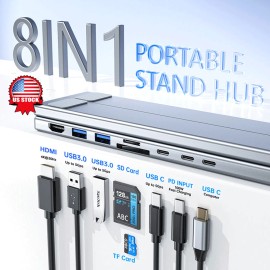 8-in-1 Docking Dock Laptop Stand Laptop Stand USB C HUB Laptop Docking Station ~
