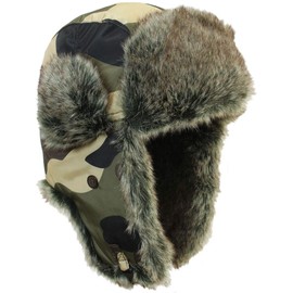 Faux Fur Camo Coloured Ushanka Style Hat (Large (58/59))