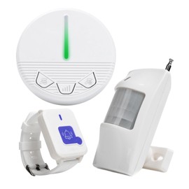 Bed Alarm Caregiver Pager for Elderly Indoor Motion Sensor Alarm with Wireless Motion Fall Prevention Monitoring Seniors Dementia Patients Seniors Home