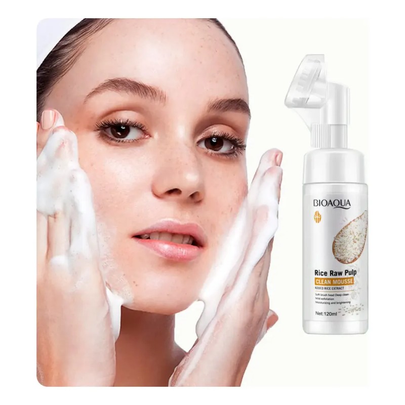 Bioaqua Limpiador Facial De Arroz 120ml Exfoliante Cepillo