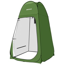 AKOZLIN Portable Pop Up Shower Tent Instant Privacy Dressing Changing Outdoor Shower Room Camp Toilet Tent 47.2" L×47.2" W×74.8" H Green