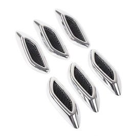 Anyhut 6 PCS Car Side Fender Hood Vents, Louvers Air Intake Decorative Trim Stickers, ABS Simulated Air Hood Vents Side Grille Decals, Universal Automotive Exterior Accessories for Most Car (Silver)
