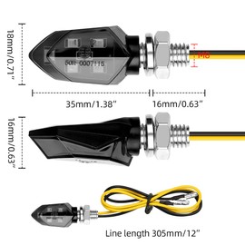 LOPHE 2PCS Universal Motorbike Indicators, 5LED Mini Waterproof Motorcycle Indicators, 12V Amber Turn Signal Lights for Motorcycle Scooter Quad Cruiser Off Road