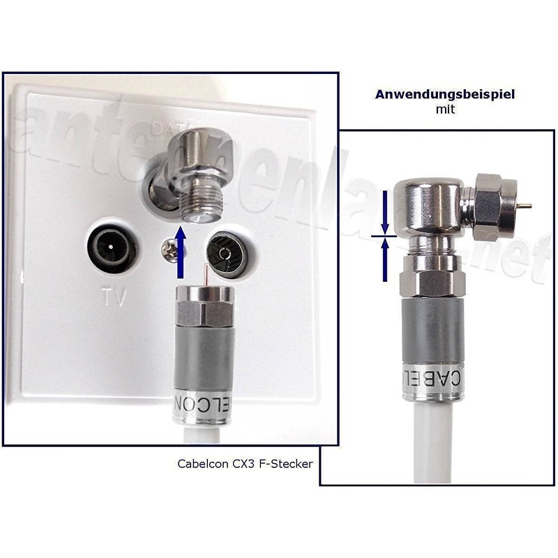 Original Cabelcon 90° Angle Adaptor F Female to F Male