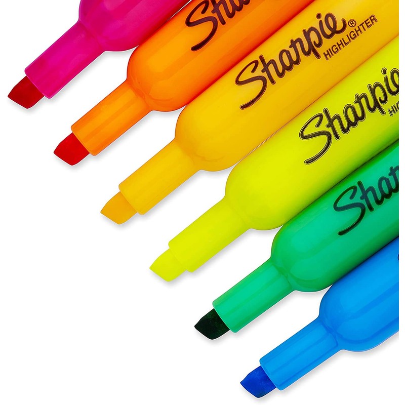 Sharpie Tank Highlighters, Chisel Tip, Assorted Fluorescent, 20 Count (25018)