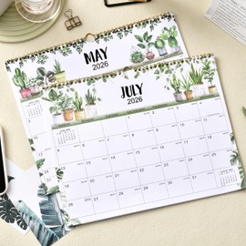2026 Calendar - 2026 Wall Calendar, Jan. 2026 - Dec. 2026, 12-Month Calendar, 15" x 11.5", Twin-Wire Binding + Hanging Hook + Thick Paper + Unruled Blocks with Julian Dates - Plants