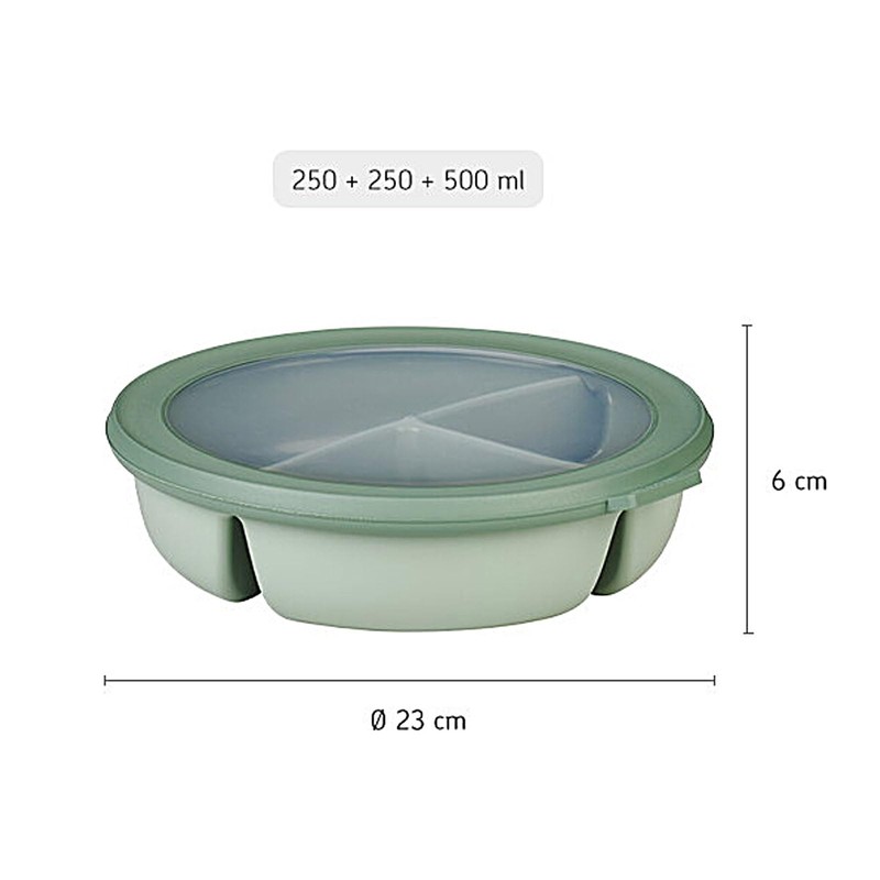 Mepal – Bento-Schüssel Starter-Set inkl. Mikrowellendeckel, Multischale mit 3 Fächern,