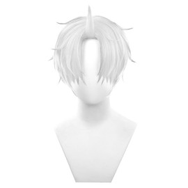 C-ZOFEK Jiji Cosplay Wig, Enjouji Evil Eye Form, Anime Costume Hair for Men Women Halloween (White-01)