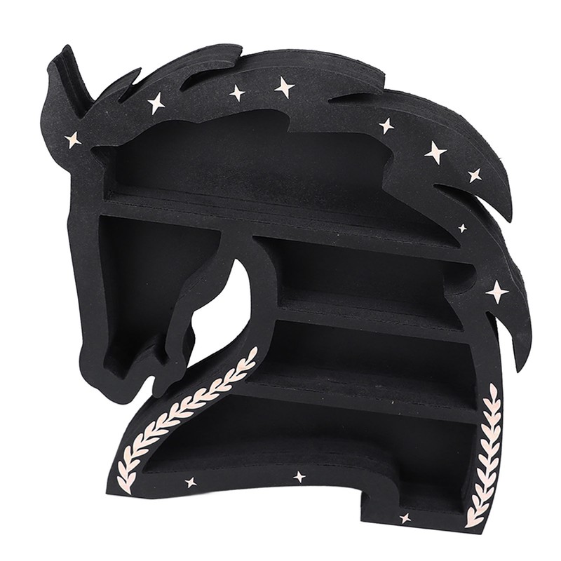 Horse Shape Wooden Crystal Display Shelf Decorative Wooden Crystal Wall