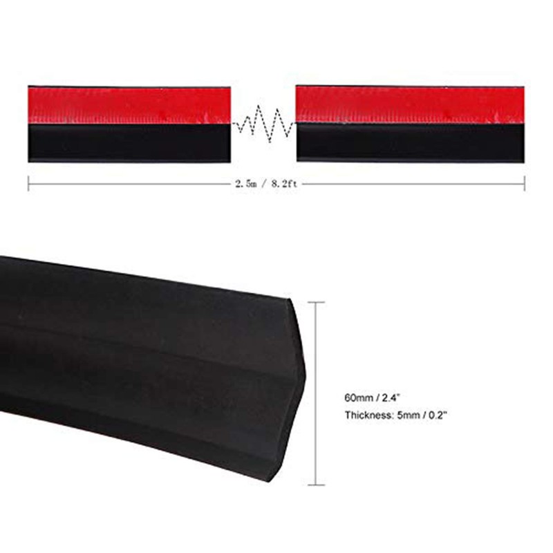 Lemonbest Universal 2.5M Car Front Bumper Lip Splitter Spoiler Rubber