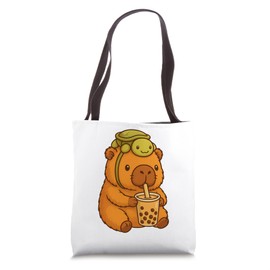 Cute Capybara and Turtle Backpack Boba Kawaii Capibara Girl Tote Bag