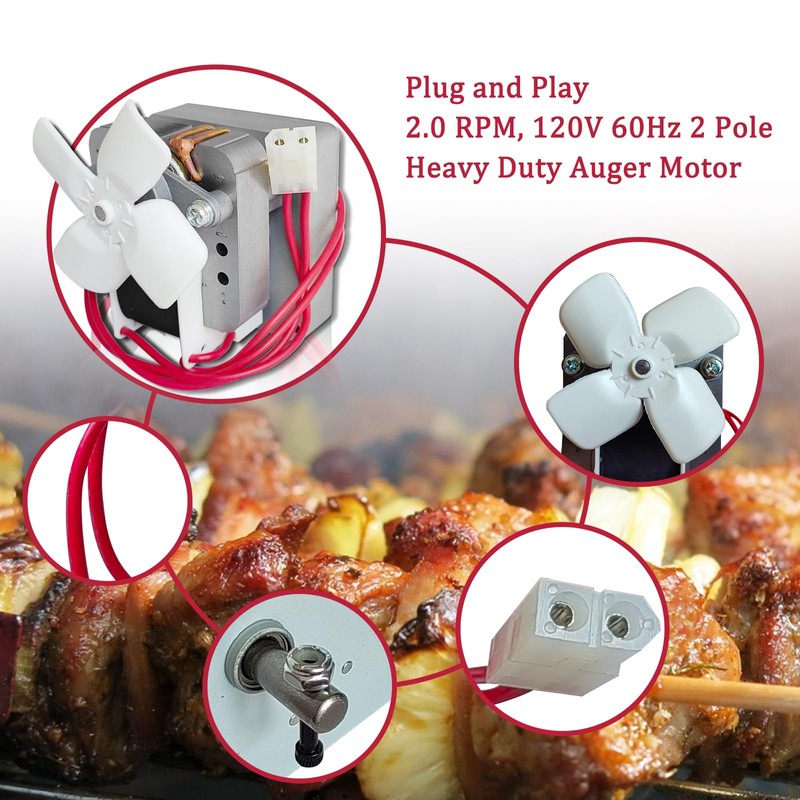 FCCUM 2.0RPM Auger Motor Parts Compatible with Traeger, Pit Boss,