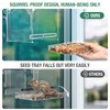 Window Bird Feeder with Strong Suction Cup and Self-Adhesive, Clear