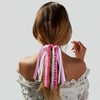8.7in Ballet Ballerina Girls Ponytail Streamer for Dancers,Glitter Pink Ribbon