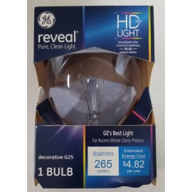 GE 40 Watt Crystal Clear Globe Light Bulbs (G25, Medium Base)