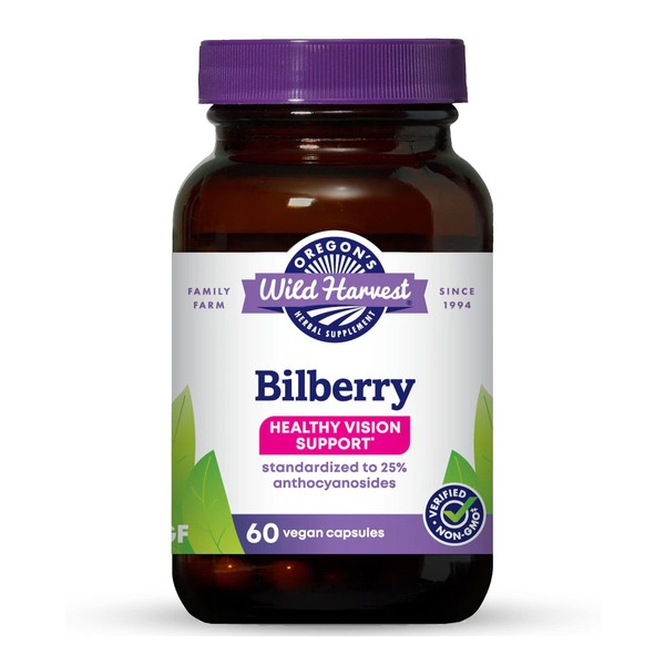 Oregon's Wild Harvest, Bilberry Capsules, Antioxidant Supplement, 880 mg, 60