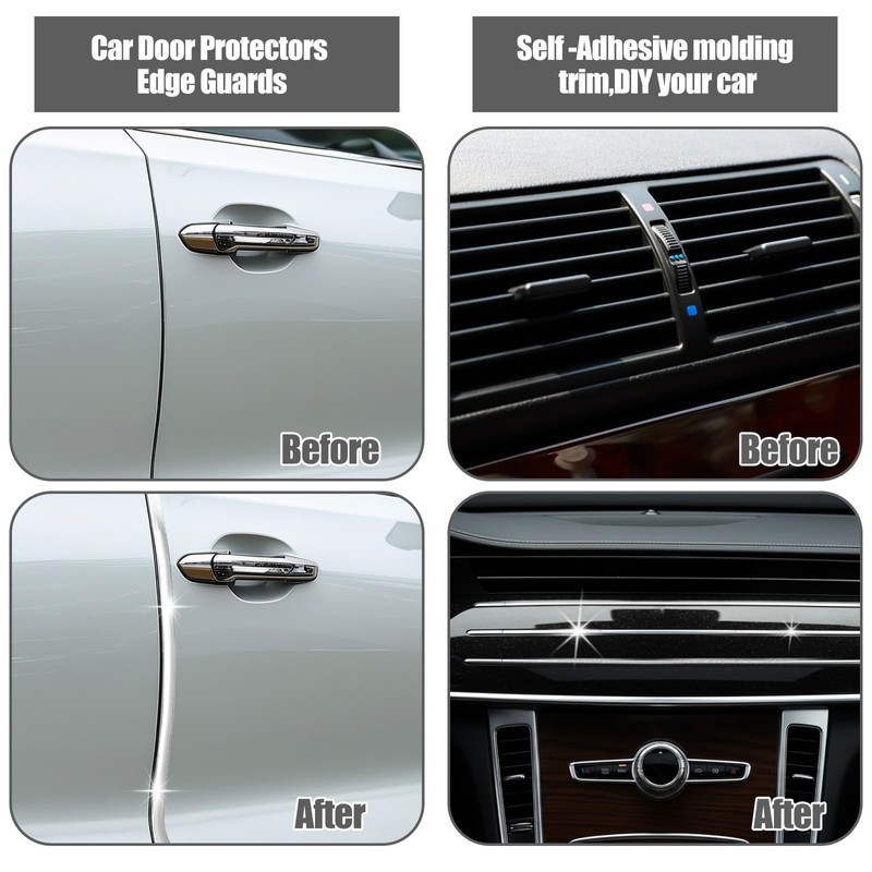 16Ft Chrome Car Trim Strip Self-Adhesive Chrome Tape Chromes Window