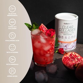 BioTechUSA BioTechUSA Clear Collagen Professional | Flavoured Drink Powder | 20,275 mg Type I & II Collagen | Hyaluronic Acid | Vitamins & Minerals | Sugar-Free | Gluten-Free, 350g, Mango