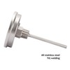 MEASUREMAN Fully Stainless Steel Bimetal Dial Thermometer, 3" Dial, 4"