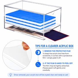 CIYOJA Acrylic Mahjong Case for American Mahjong Tiles, Clear Mahjong Tile Storage Box with Sliding Lid, Mahjong Tile Case Organizer, Mahjong Card Holder & Accessories Storage, Holds Up to 160 Tiles