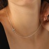 Mauzew White Gold Cross Pendant Necklaces for Women Simple Tiny