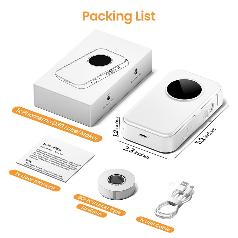 Phomemo D35 Label Maker Machine, Mini Label Machine Handheld Label