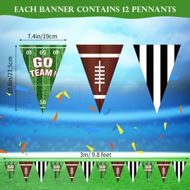 5 Pieces Football Pennant Banner Football Triangle Flags Banner Decoration Game Day Pennant Bunting Banner Football Theme Party Supplies for Sports Clubs Party Celebration Decoration