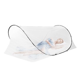 BigKing Travel Mosquito Net Bed, Mosquito Net Pop Up - Lightweight, Foldable Mosquito Net for Camping, Travel and Home - 360° Protection with Zip, Easy Assembly and Breathable