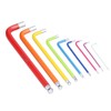 9Pcs Hex Wrench Ball End Colourful Long Arm Metal Key