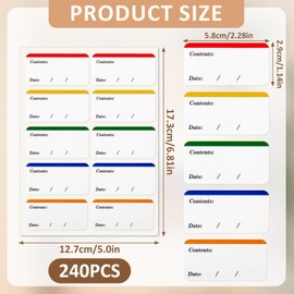 240 Freezer Labels for Labelling, Freezer Labels, Reusable, Removable Labels for Freezing Food, Jars and Containers (60 x 30 mm)