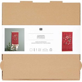 Rico Design Stickpackung Adventskalender, 38 Teile, DIY Kalender zum Sticken und Basteln, kreative Deko für Weihnachten