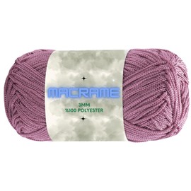 Art of Yarn Polyester Macrame Cord 2mm x 142 Yards (426 feet) Crochet Macrame Rope Bag Crafts Wall Nylon Polypropylene Hangings Hilo String Twine Rug Thread Gift for Knitter 1 Skein Dusty Rose 9141