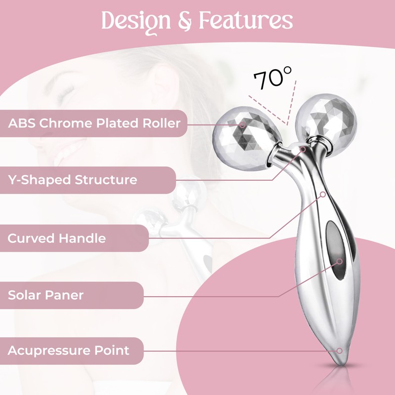 Glamza 3D Roller Massager 360 Rotate Face and Body Anti-Wrinkle