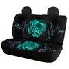 Howilath Teal Green Rose 4 Pieces Car Seat Covers Full