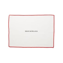 Dean and Deluca Heavy Overlock Placemat White x Red Approx. 12.6 x 17.7 inches (32 x 45 cm)