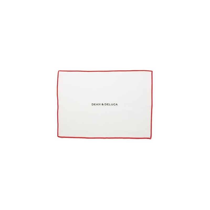 Dean and Deluca Heavy Overlock Placemat White x Red Approx.