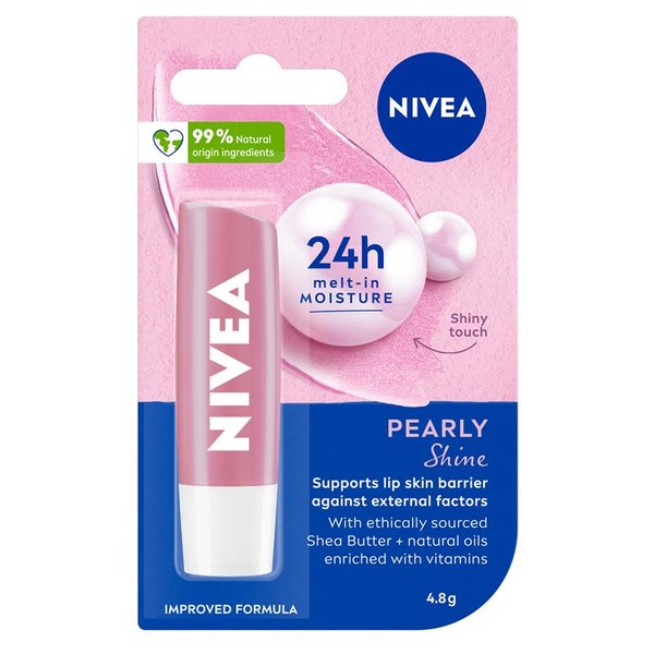 NIVEA Pearly Shine Moisturising Lip Balm 4.8g