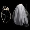 BAHABY Bride Headband with Veil Bachelorette Party Decorations Bride to