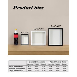 8"x 10" Shadow Box Frame Display Case with Slot, MDF & Plexiglass, DIY 3D Travel Memorabilia Crafts Tickets Photos Dry Flowers Awards Medals Shells Piggy Bank, Black