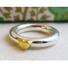 Sterling Silver 925 Mixed Metal Band with Gold Plated Heart