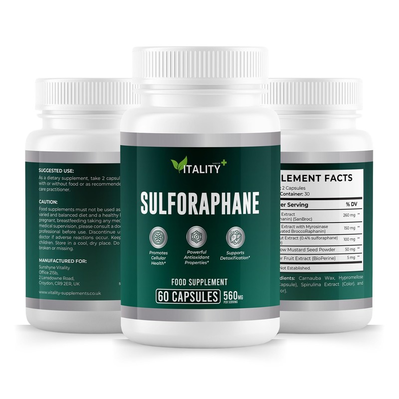 Sulforaphane 560mg Capsules – Comprehensive Detox, Antioxidant & Cellular Health