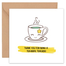 Thank You Teacher Cards - Teacher Thank You Card - With Envelope - For Nursery Teaching Assistant Best Head Nurse Lecturer TA Appreciation - From Children -14cm
