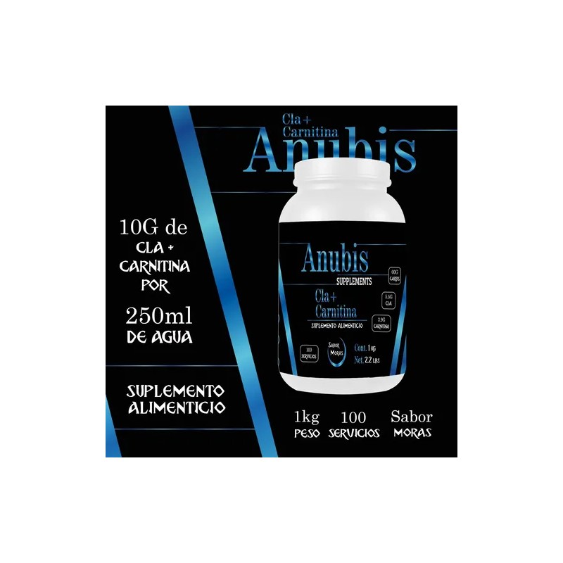 Cla Carnitina 1kg 100 Servicios Pre Entreno Anubis Sabores