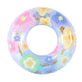 Float Ring O Type for Children, Adults, Float, Parent-child Float, Cute Floral Pattern, Multi-functional Float, Includes Handle, Large Size, Strong Buoyancy, Heat Prevention, Leak-Resistant, Stable,