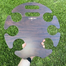 Rain NEW Wooden Wine Glass Serving Tray Waiters Waitresses 15” diameter