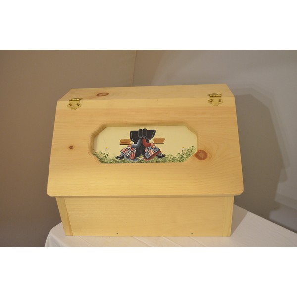 Amish Handcrafted Solid Pine Bread Box.