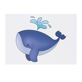 'Happy Whale' Temporary Tattoo - Water Resistant, Skin-Safe, Non-Toxic Transfer (TO00083911)